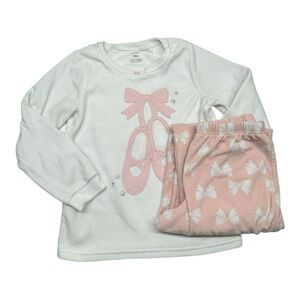 Carter's girl’s Pink and White Ballet Pajama Set size: 8
